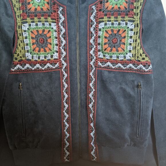 BCBG Max Azria Archer Crocheted Cape Jacket X Small Boho Festival Retro Inspired - Picture 8 of 10